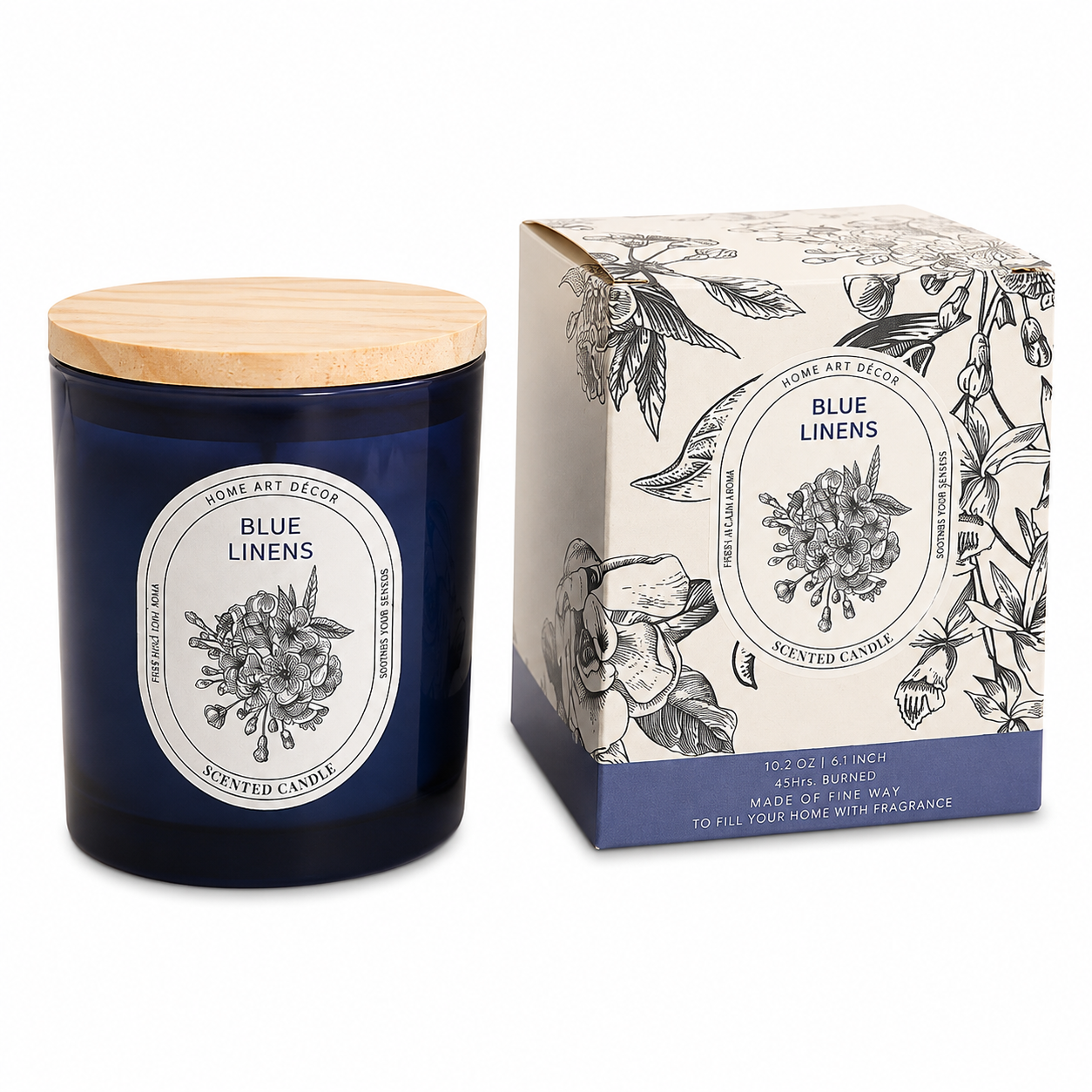 Blue Linens Scented Candle – 7 oz