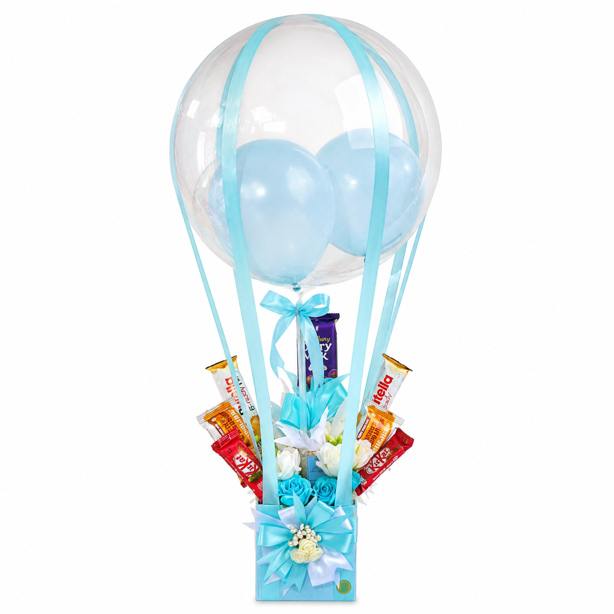 Luxury Blue Hot Air Balloon Chocolate Gift Hamper