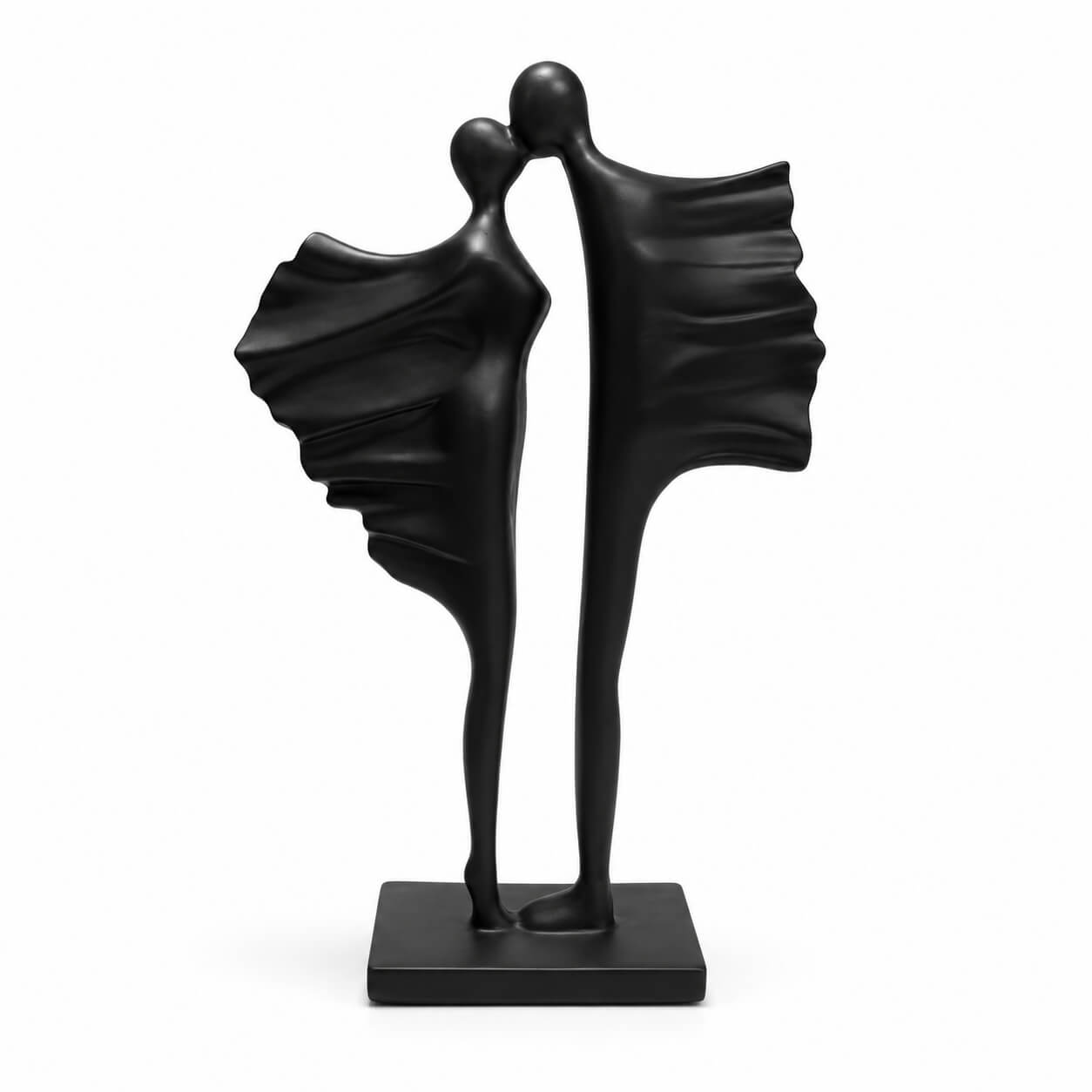 Abstract Black Couple Sculpture | Modern Romantic Home Decor Showpiece