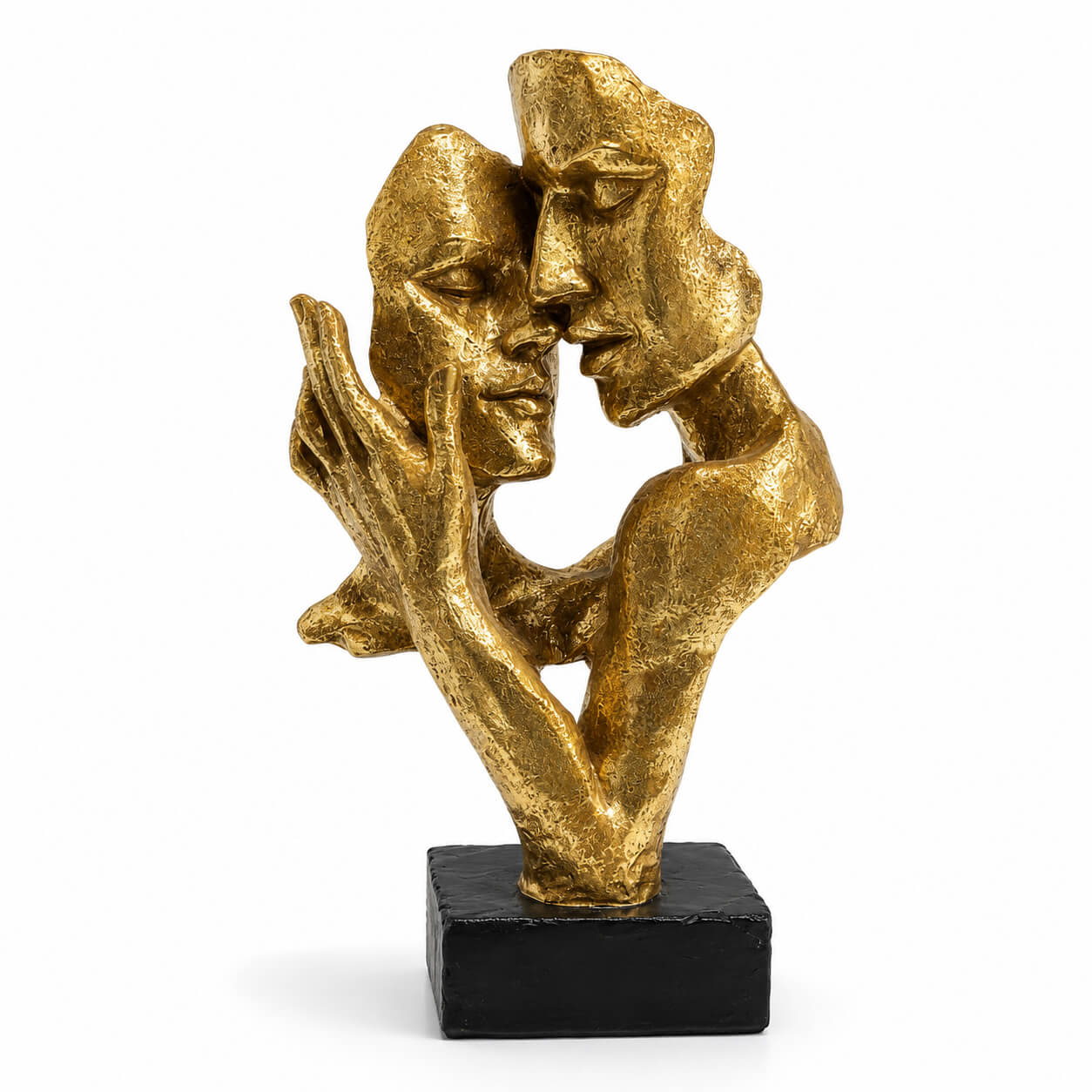 Luxury Abstract Couple Sculpture – Gold Resin Showpiece