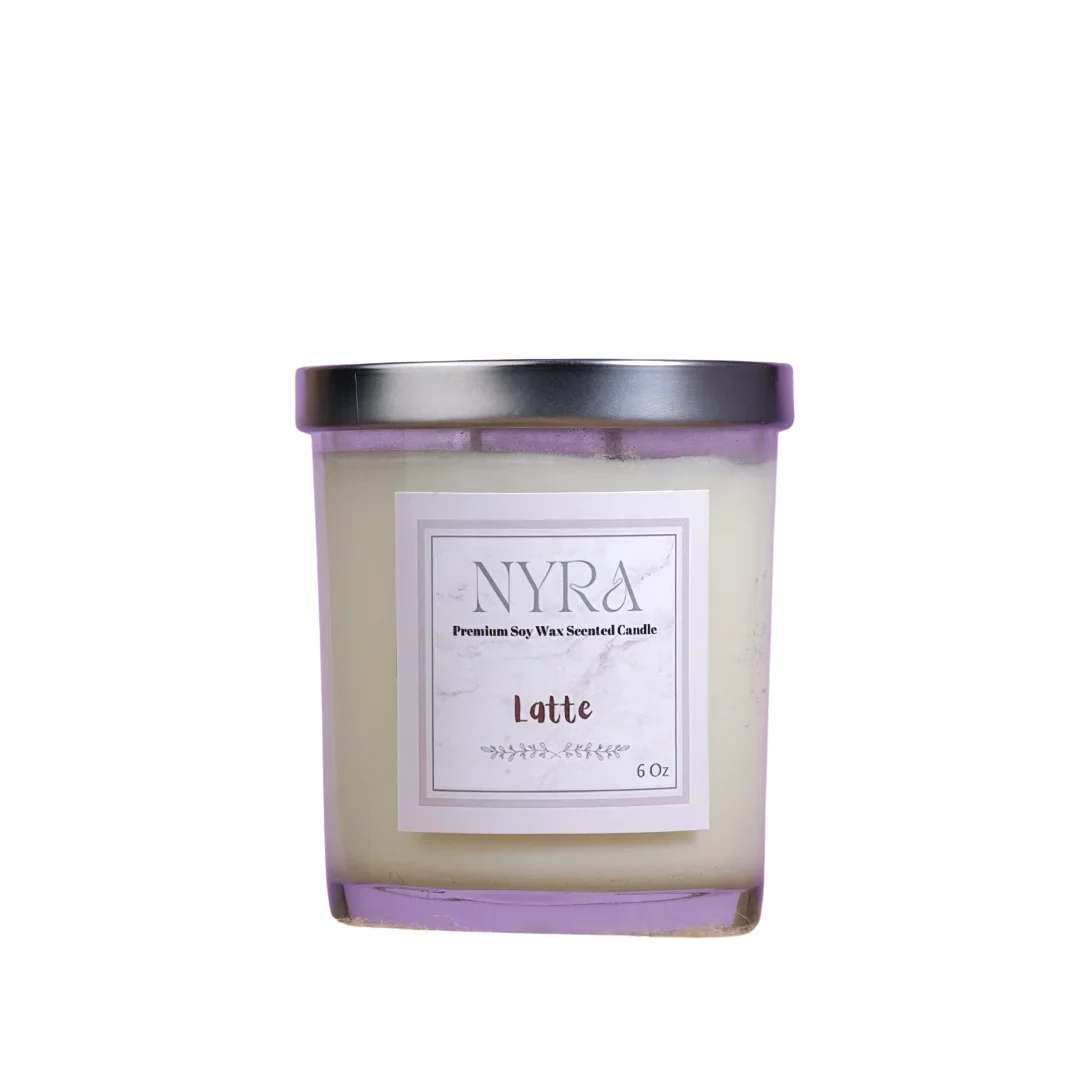 Nyra Candles -Latte Silver Lid Jar