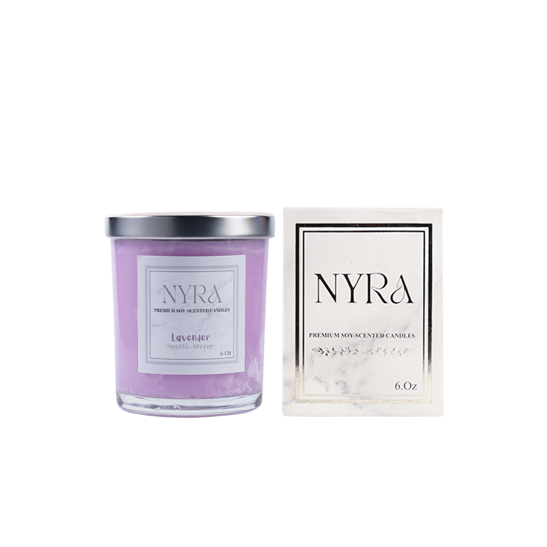 Nyra Candles - Lavender Silver Lid Jar