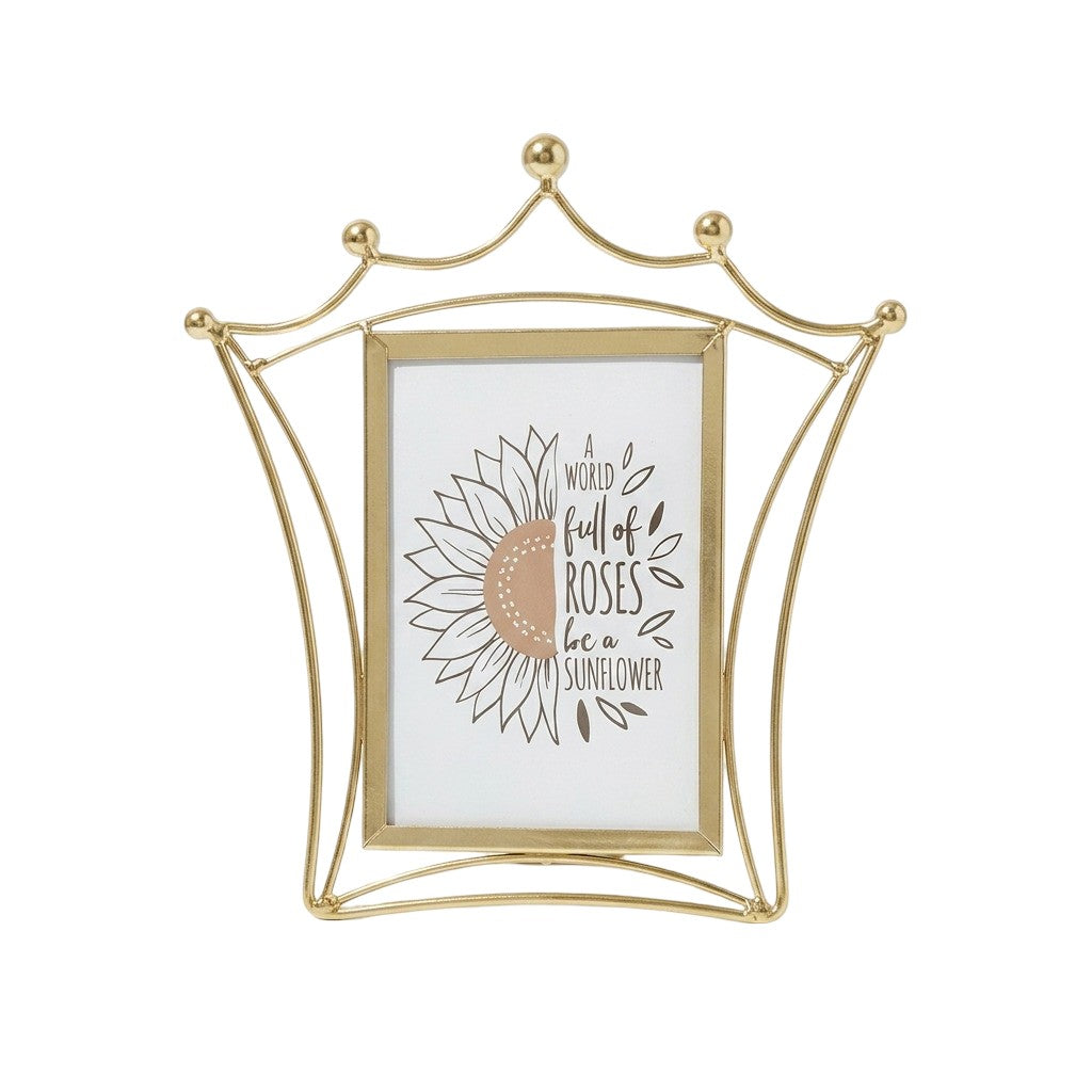 Crown Design Metal Picture Frame - Gold (5x7)