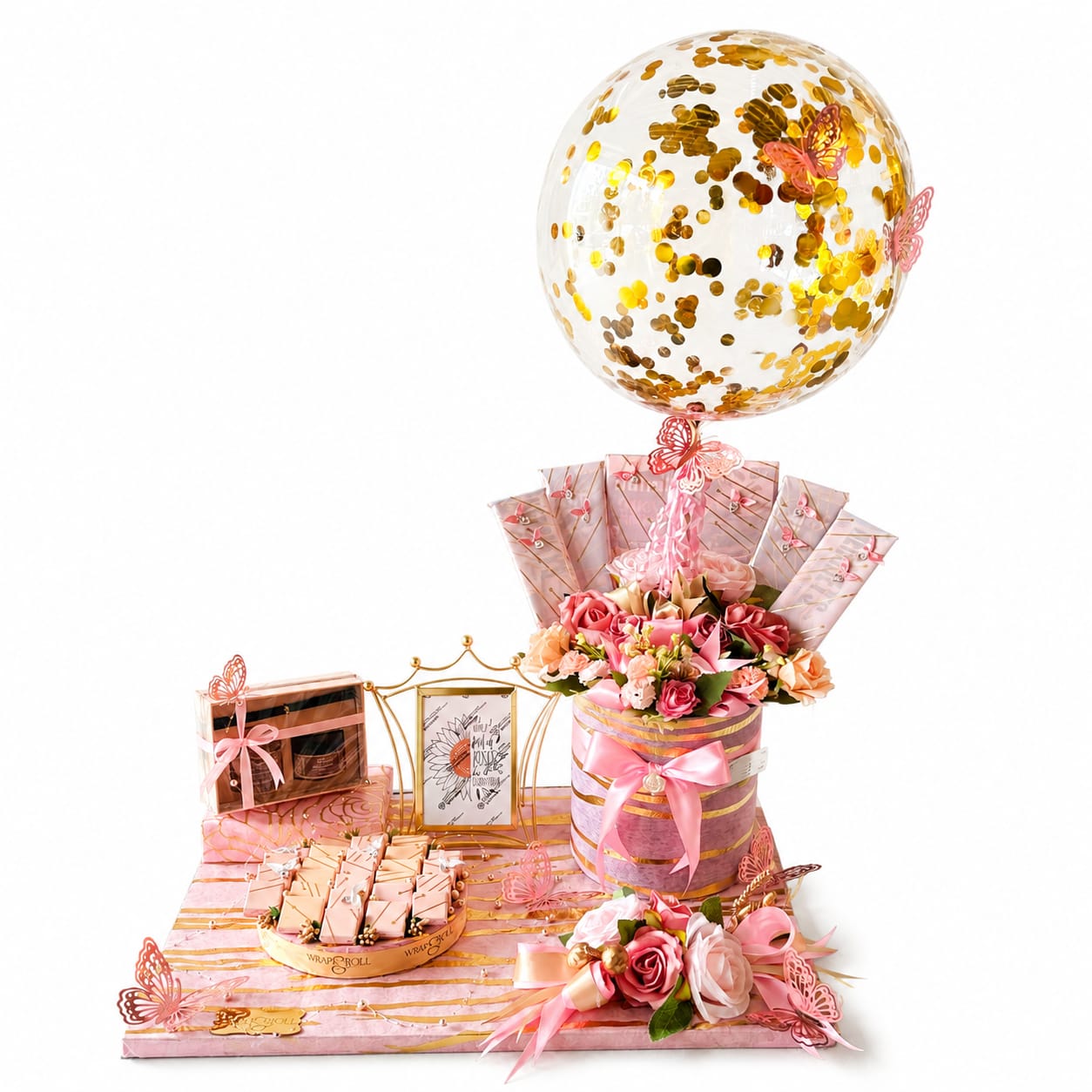 Luxury Pink & Gold Chocolate Gift Hamper