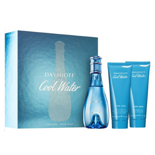 Davidoff Cool Water Women EDT 100ml+Gel 75ml+B/L 75ml