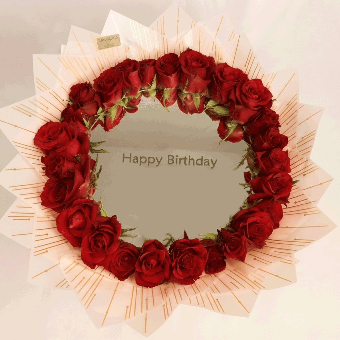 Happy Birthday Mirror Rose Bouquet | Luxury Flower Gift