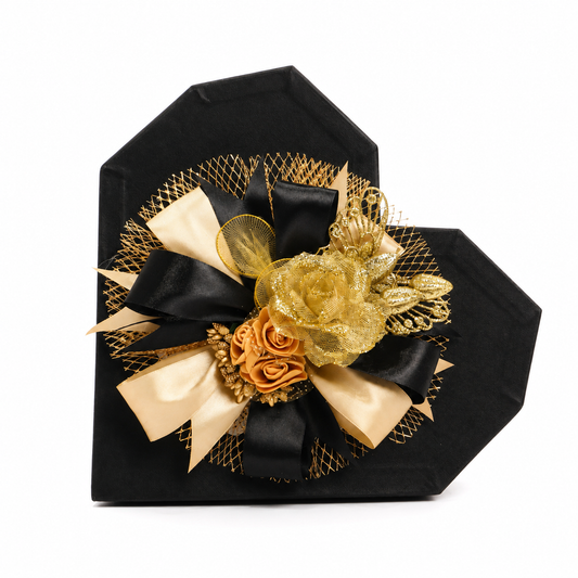 Customized Black Heart Shape Gift Box