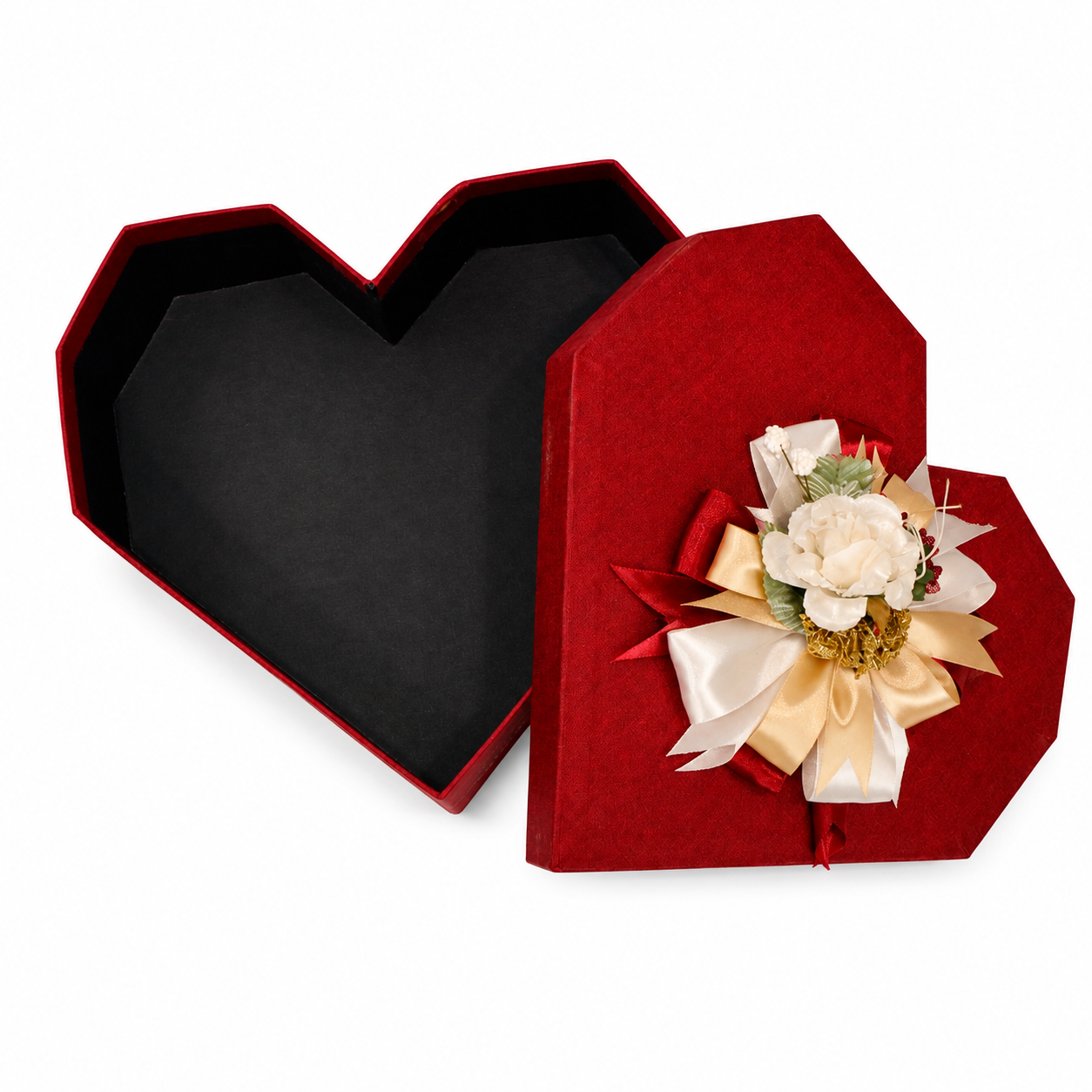 Customized Red Heart Shape Gift Box