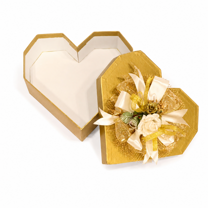Customized Gold Heart Shape Gift Box