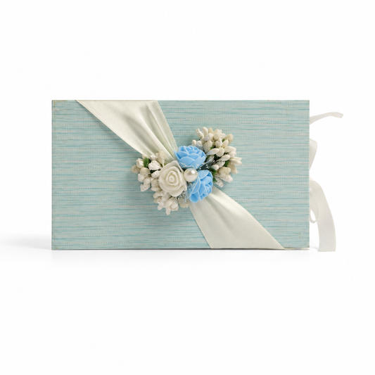 Luxury Aqua Blue & White Money Folder