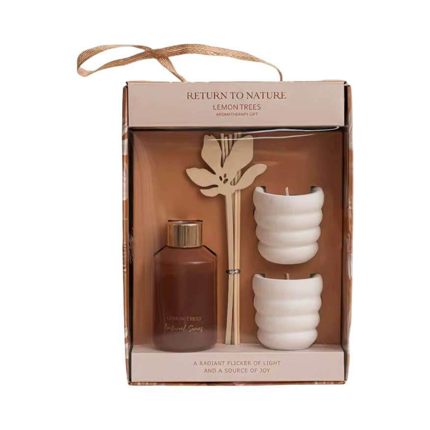 Return to Nature Aromatherapy Gift Set | 2 Candles & Diffuser