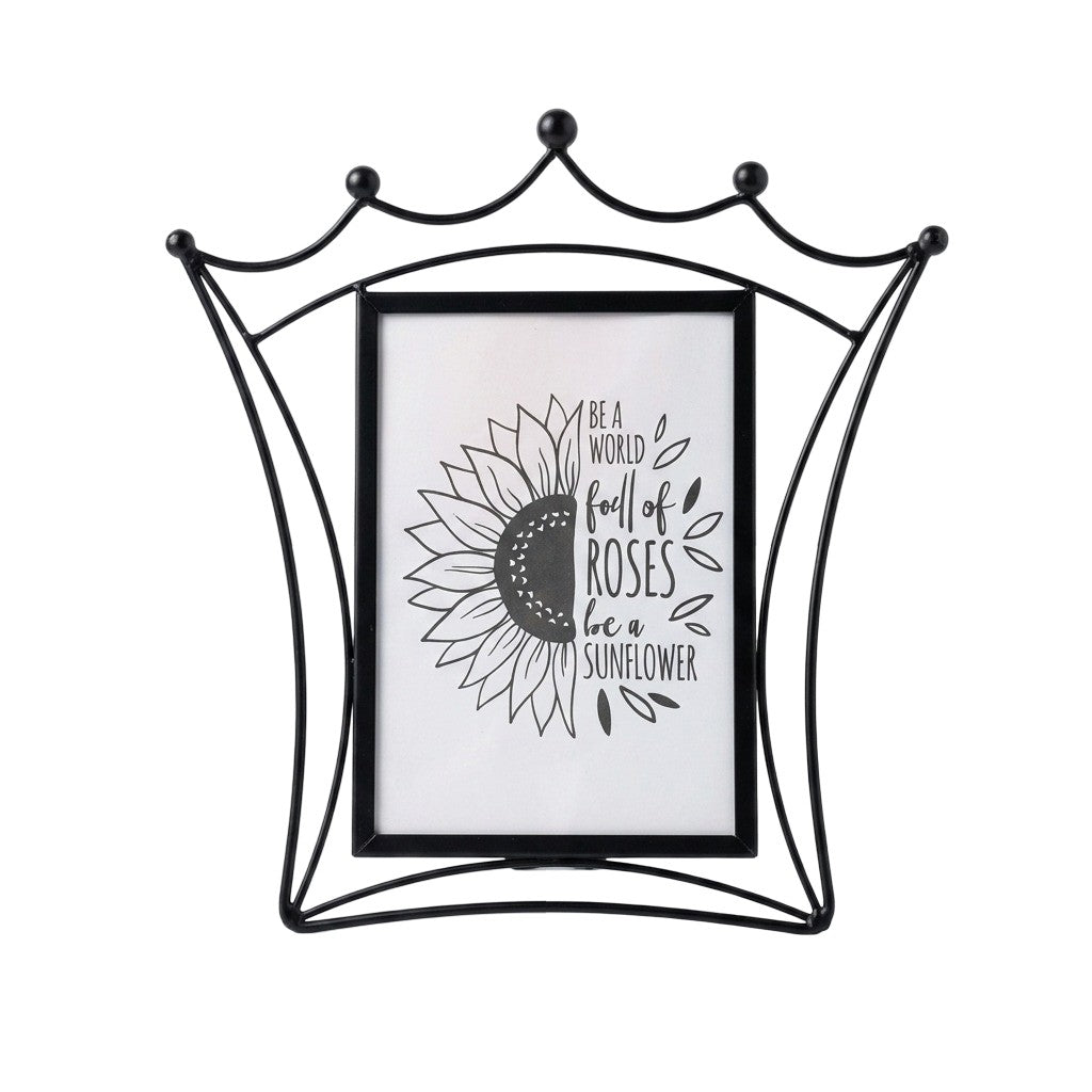 Crown Design Metal Picture Frame - Black (5x7)
