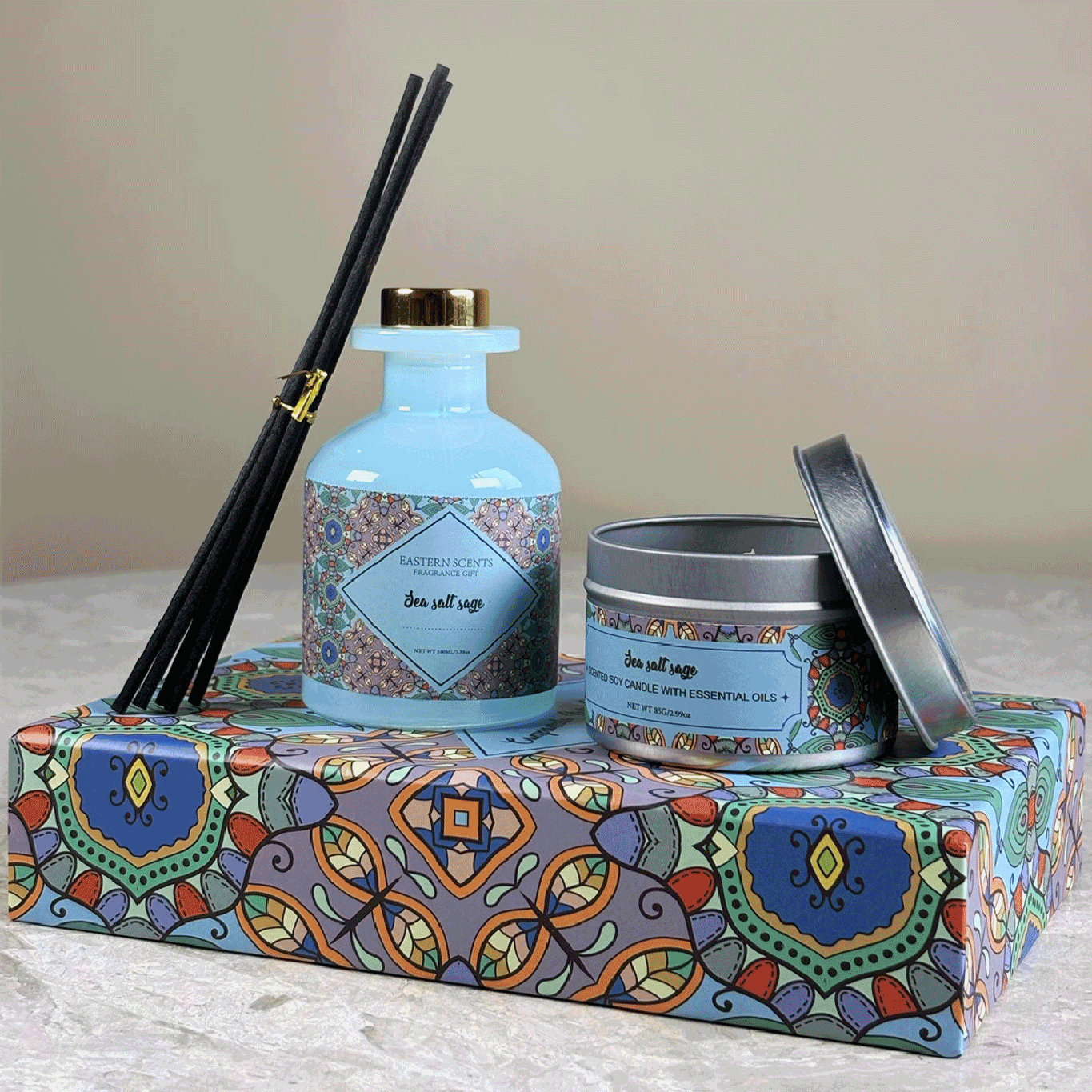 Premium Diffuser & Candle Set | 20 cm | Sea Salt Sage