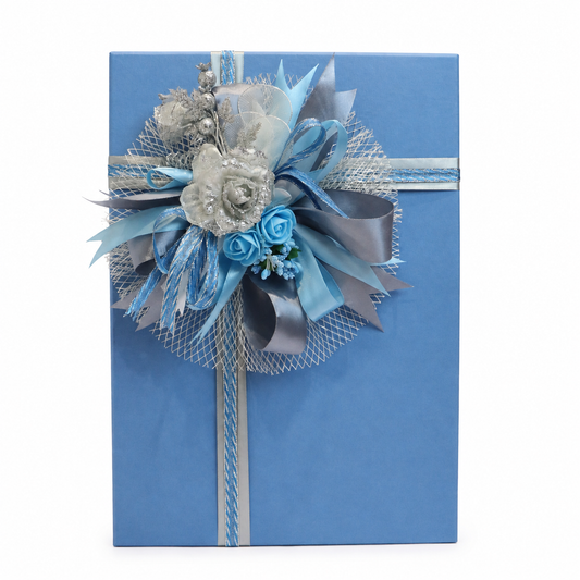 Luxury Blue & Silver Floral Customized Gift Box