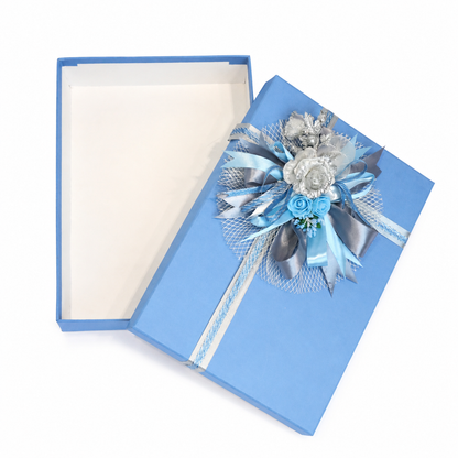 Luxury Blue & Silver Floral Customized Gift Box