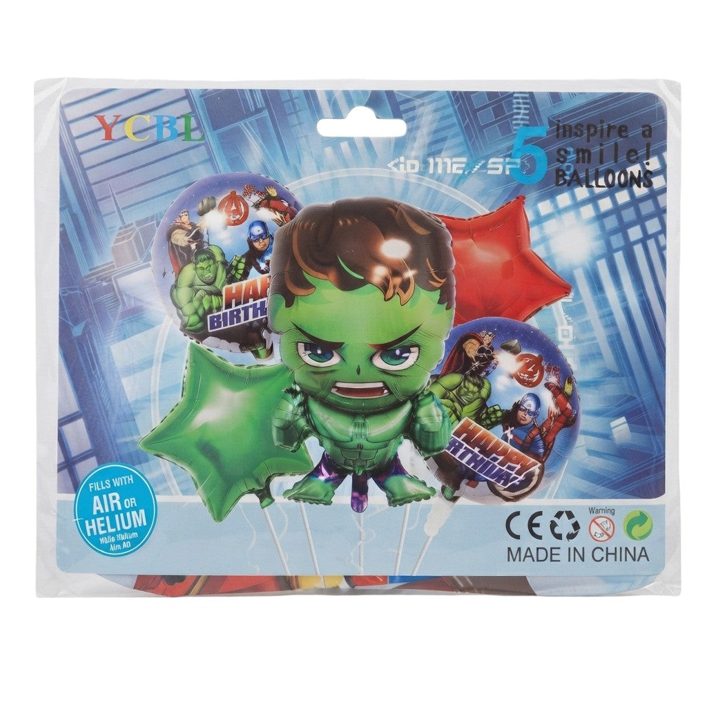 Hulk Foil Balloons 5PCs Set
