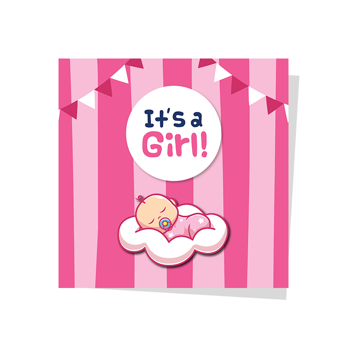 It's a Girl Greeting Card Wrap & Roll