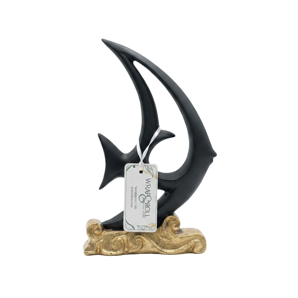 Modern Black & Gold Fish Decorative Showpiece