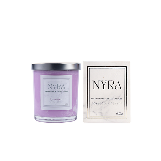 Nyra Candles -Lavender Silver Lid Jar