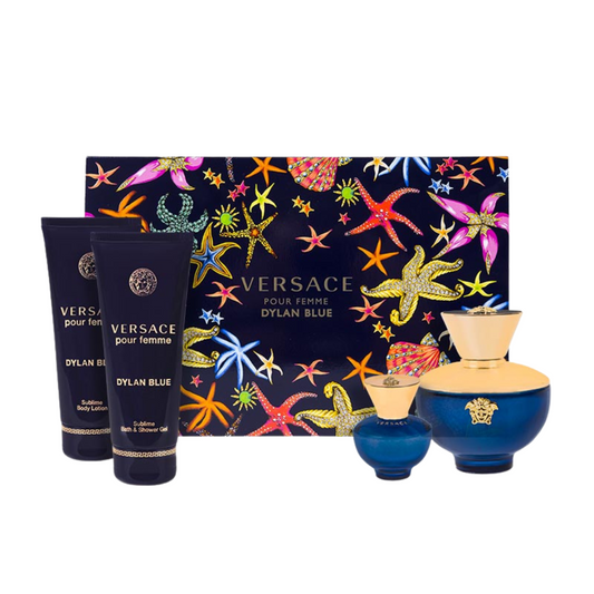 "Versace Dylan Blue Pour Femme EDP 100ml+5ml+Bsg 100ml+Bl 100ml Set"