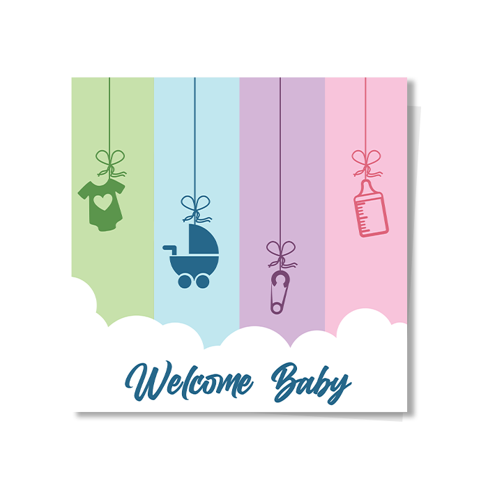 Welcome Baby Greeting Card Wrap & Roll