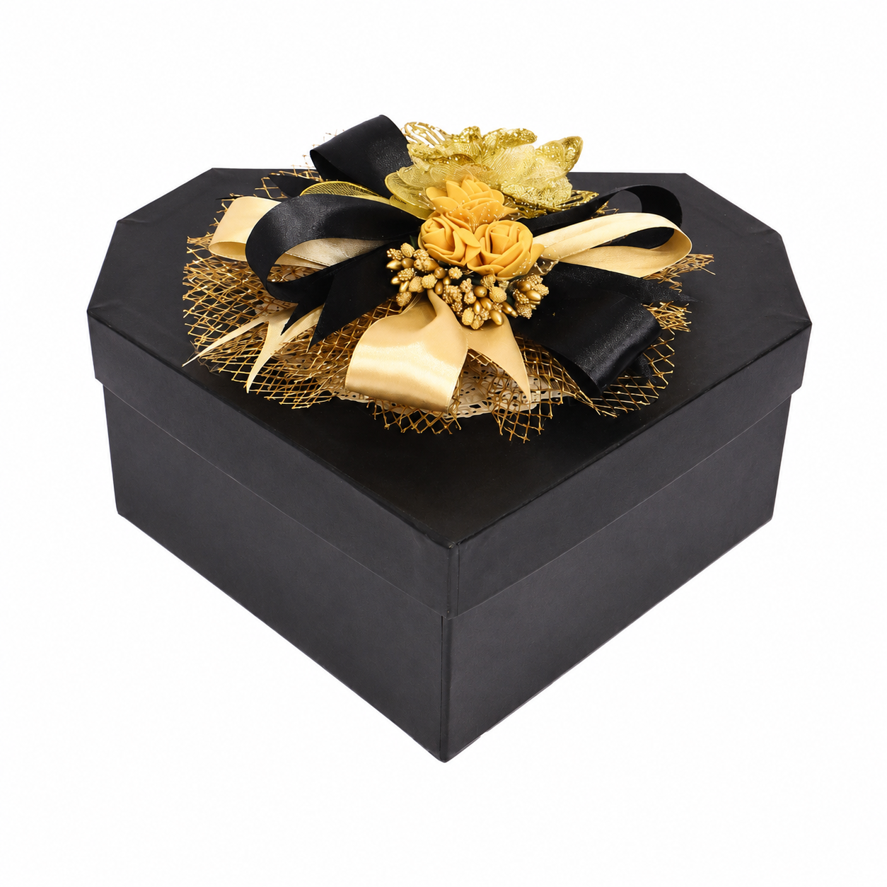 Customized Black Heart Shape Gift Box
