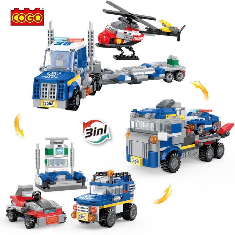 Cogo Police Force NeoTown - Helicopter Transport 3in1 249pcs 3098