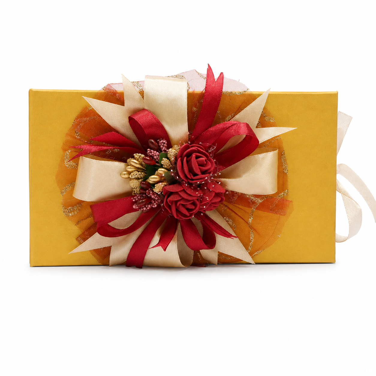 Luxury Golden Money Folder with Premium Red & Gold Bow