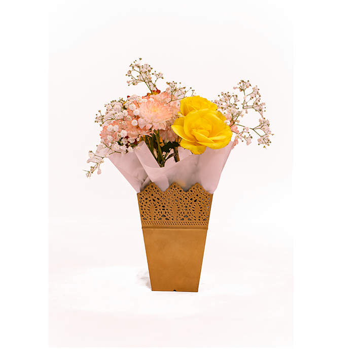 Golden Glow Rose Vase